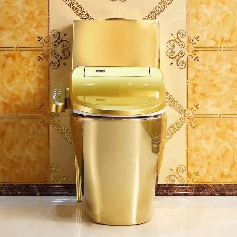 Automatic sensor flush gold plated smart bidet one piece toilet