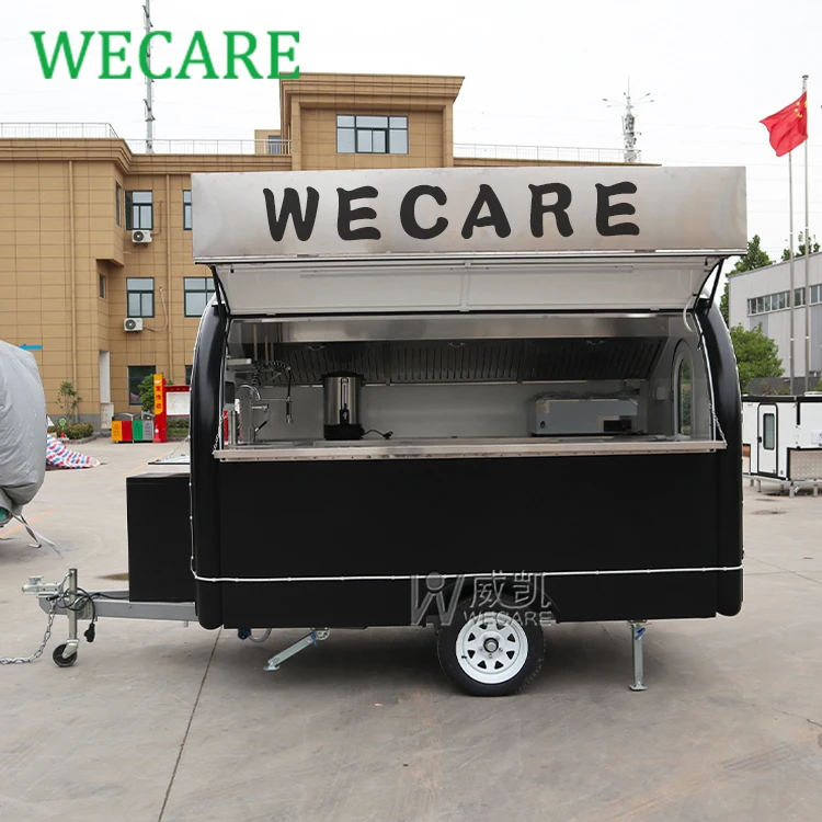 Wecare mobile mini food truck outdoor ice cream/hot dog food cart with grill and deep frye coffee catering food trailer