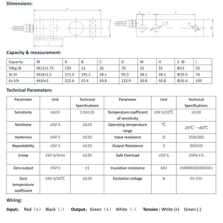 High precision 1000kg 1T double ended shear beam load cell weighing transducer sensor DYX-301