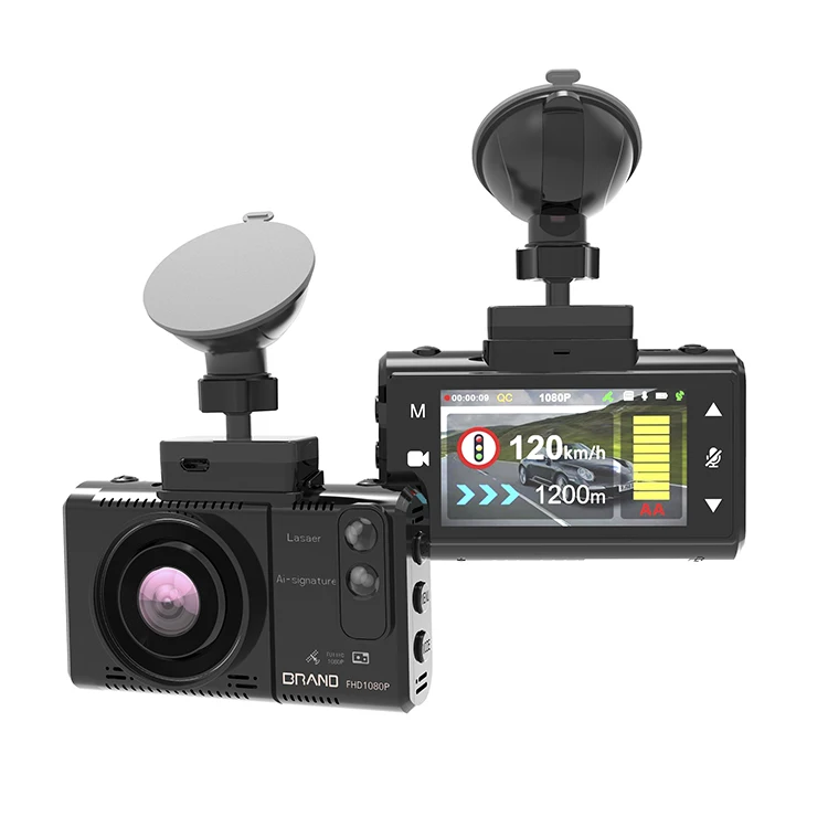 3 inch Combo Dash CAM Car DVR with Full Frequency Radar Detector With Signature 1080P 2K Camera GPS / E-dog