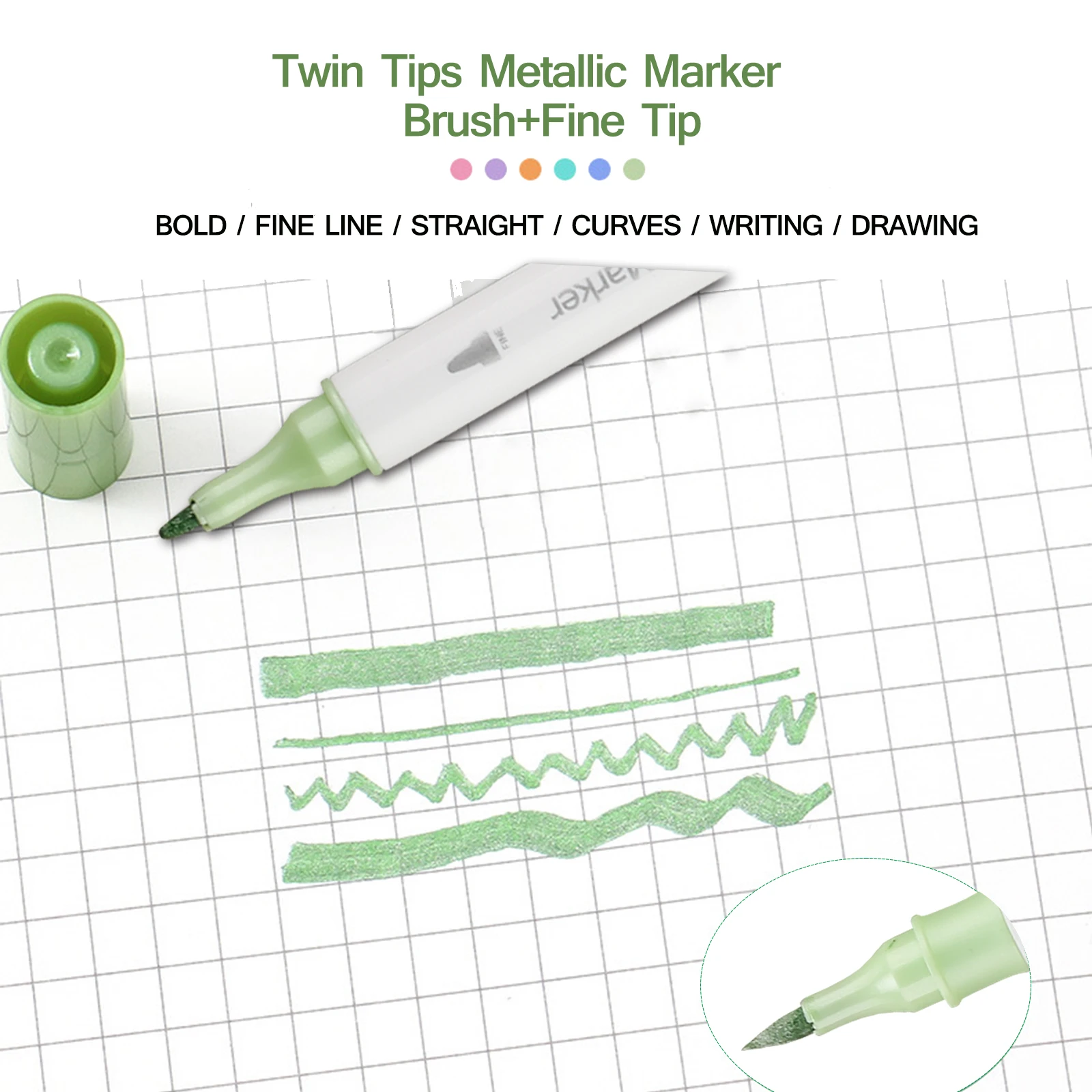 DIY drawing brush fine tips Metallic Pens for Black Paper, Scrapbook, Card Making, Rock Painting