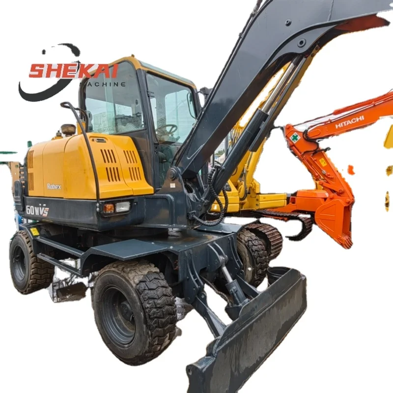 Korean made 6ton used excavator machine hyundai used excavator with wheels 60 80 130 140 in Shandong