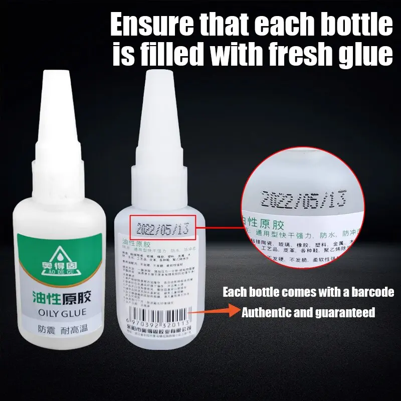 AODEGU Cyanoacrylate Ethyl Ester Universal Oil based Liquid Adhesive Manufacturer Direct Sales 20g Cyanoacrylate Ethyl Ester