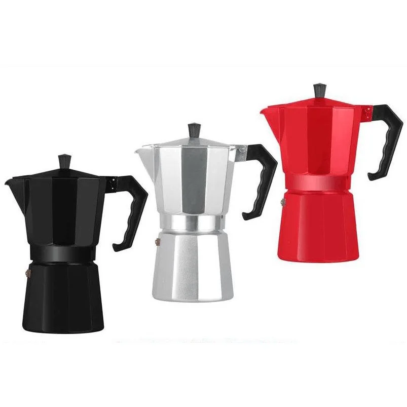 Custom Logo Heat-resistant Stainless Steel Vacuum Moka Coffee Pot