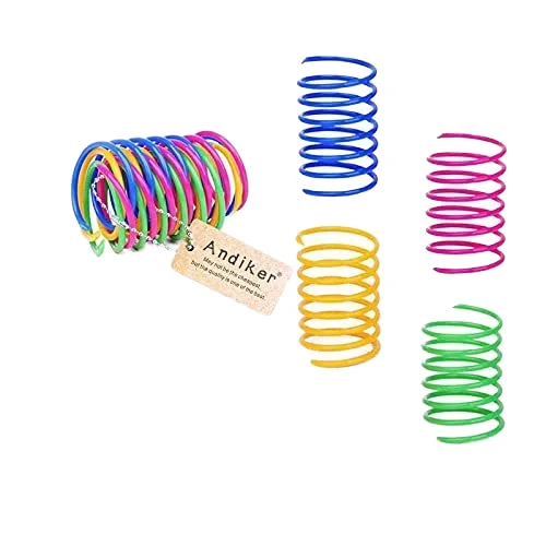 Pet Supplies Cat Toy Hot Selling 4PCS Durable Heavy Plastic Wide Colorful Umping Stock Spiral Spring Interactive Pet Cat Toy