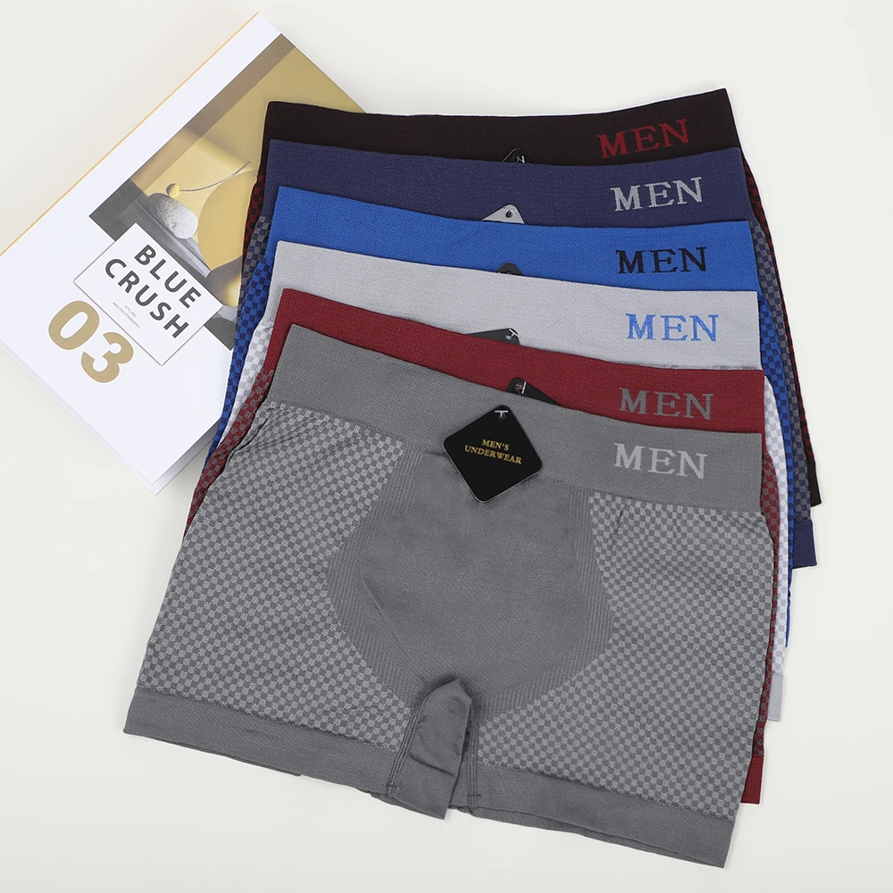 Classic Plaid seamless mens underwear mid-rise boxer briefs 90 polyamide 10 elastane boxers men