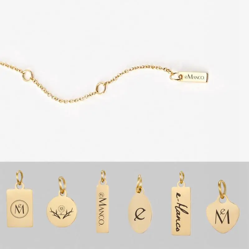 Customize Brand Logo Jewelry Custom Made Stainless Steel Necklace Bracelets