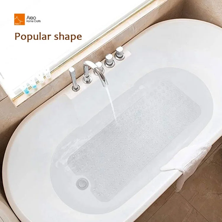 Eco-Friendly Anti-Slip PVC clear Bathroom Customized Suction Cups Floor Mat Original Bathtub Mat Machine Washable Shower Mats
