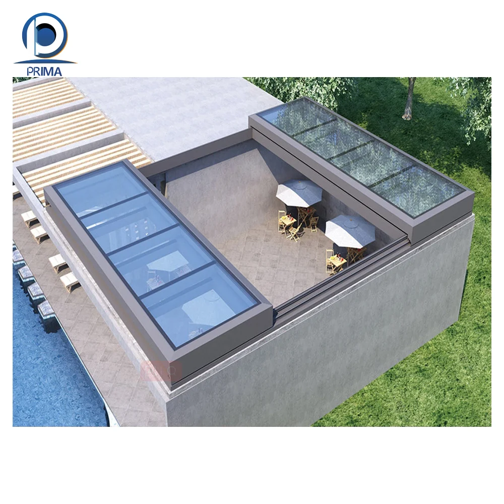 Prima Good Quality Skylight Roof Window Automatic Skylight Motor Glass Roof Skylight