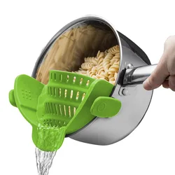 Kitchen Strain Strainer, Clip On Silicone Colander, Fits all Pots and Bowls