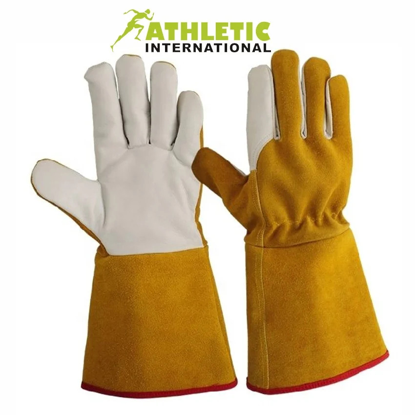 Cow grains Split Leather Wholesale Cheap Pakistan Custom Welding  Mechanics Working Gloves for  Man