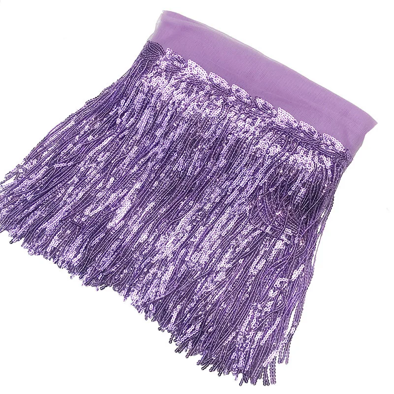 Wholesale high quality  Popular Leaves Sequins Tassel Tulle Lace Trim  Tassel Fringe