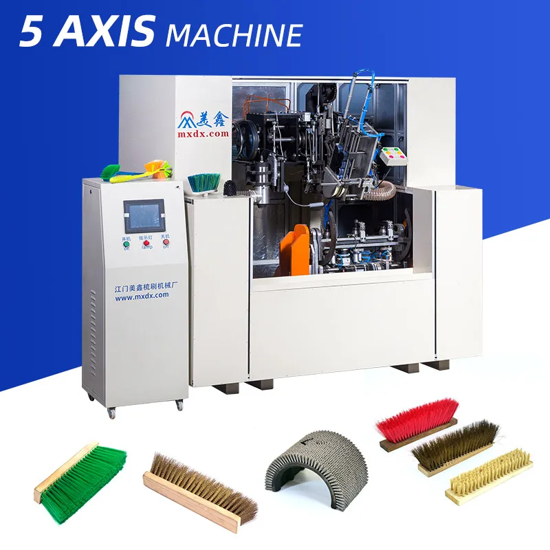China Meixin broom and brush making machine manufacturer/CNC 5 axis hair brush 2drilling and 1tufting machine/machine