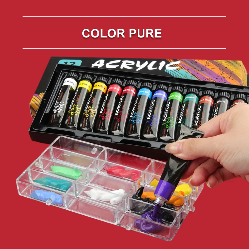 China factory price wholesale high quality good price 12 colors aluminum tube 12 ml hot sale painting paint professional
