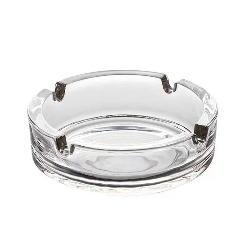 Wholesale Factory Cheap Price Round Transparent Smoke Ashtray Home Decor Smoking Accessories Clear Glass Ashtray