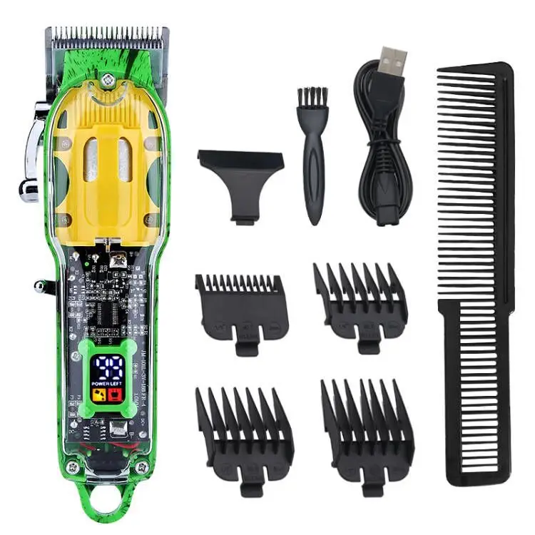 Professional Hair Clippers for Men Rechargeable Cordless transparent Design Clippers for Hair Cutting barber set Beard Trimmer