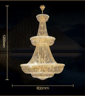EEA Crystal Chandelier Pendant Light Hotsell K9 crystal chandelier gold pendant lamp hotel lobby lighting creative chandelier