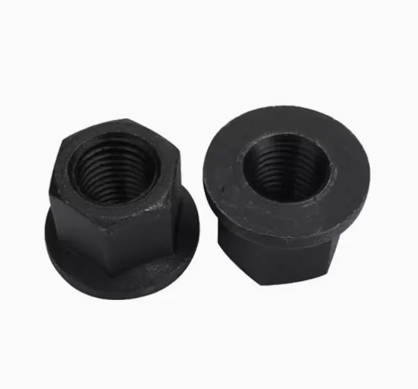Black 304 Stainless Steel Thickened Hexagonal Flange Nut Zinc Surface Copper Material Gasket Nut M6M8M10M12M14-M30 Iron Material