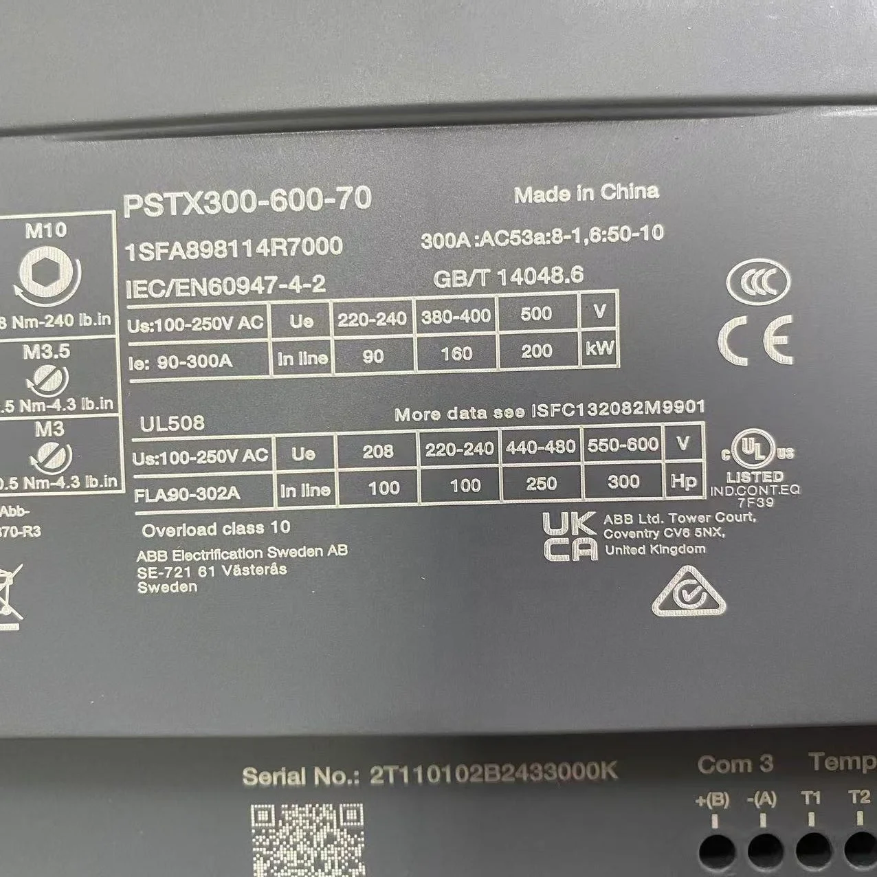 ABBs привод переменного тока с мягким стартером 1SFA898114R7000