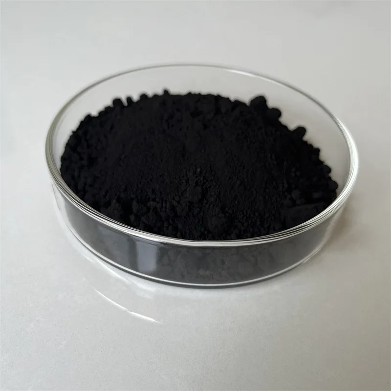 Iron oxide pigment ceramic glaze floor tile with iron oxide black powder paint coating plastic sheet