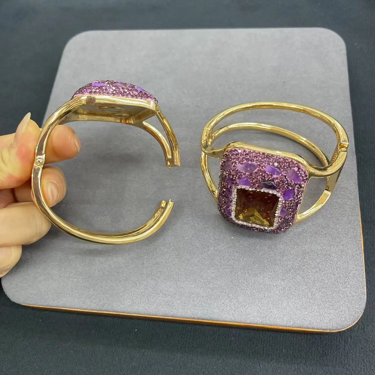 Turkey Sudan stone inlaid with amethyst original stone bracelet Jewelry