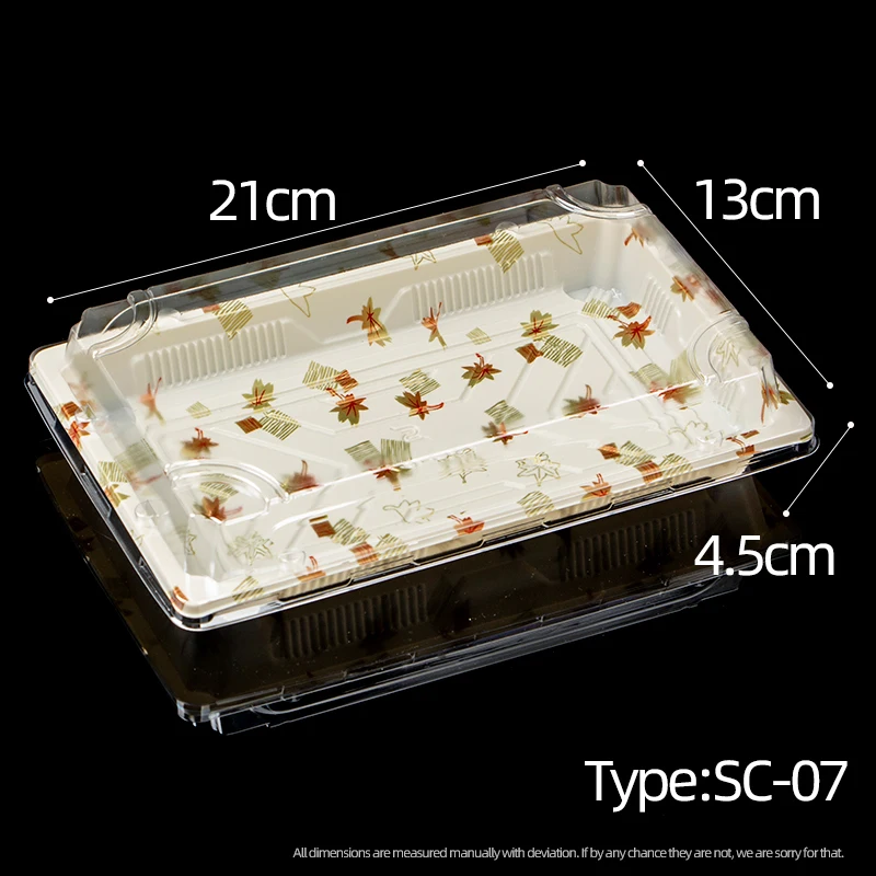 Factory High Quality Food Grade Disposable Sushi Box Container Food Grade Thickness PET Sushi Sashimi Packaging Tray