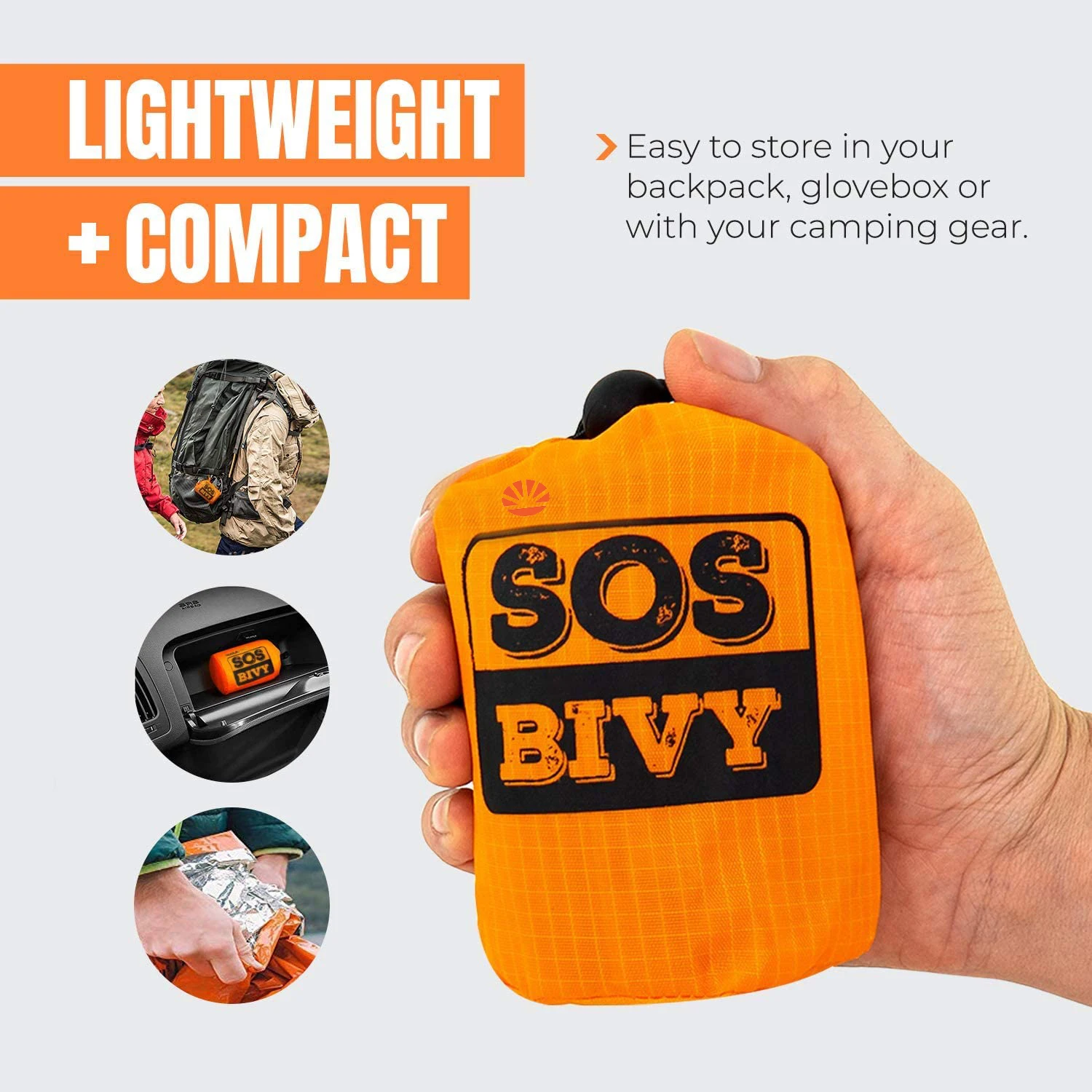 SOS Emergency Thermal Bivy Sleeping Bag with Survival Whistle, Survival Bivvy Sack, Mylar Emergency Blanket