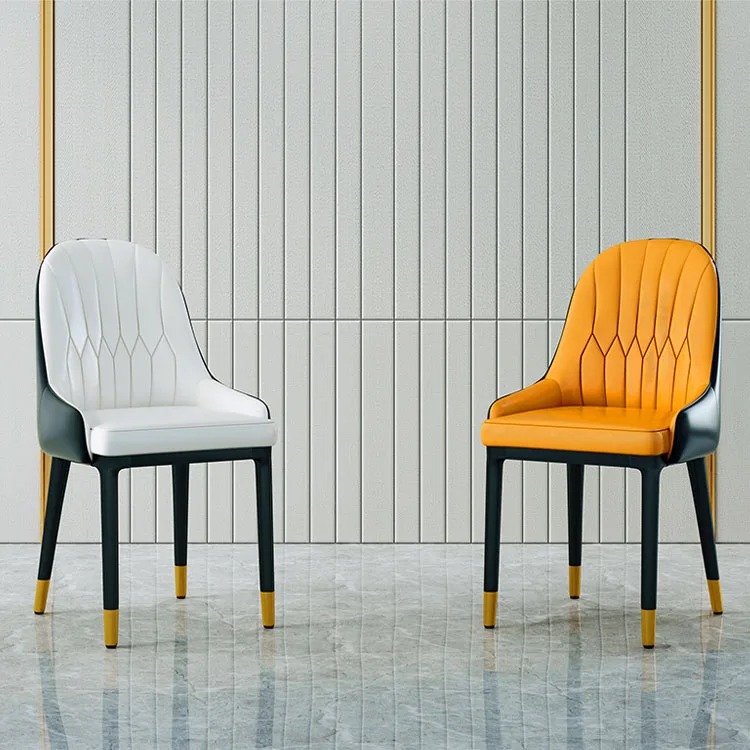 2021 Hot Sale Blue Leather High Density Sponge Modern Dining Room Chair