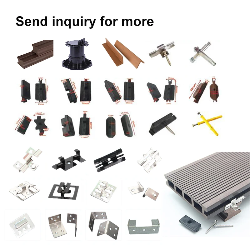 Decking installation accessories fasteners wpc wood composite flooring fixing plastic clip lock screws