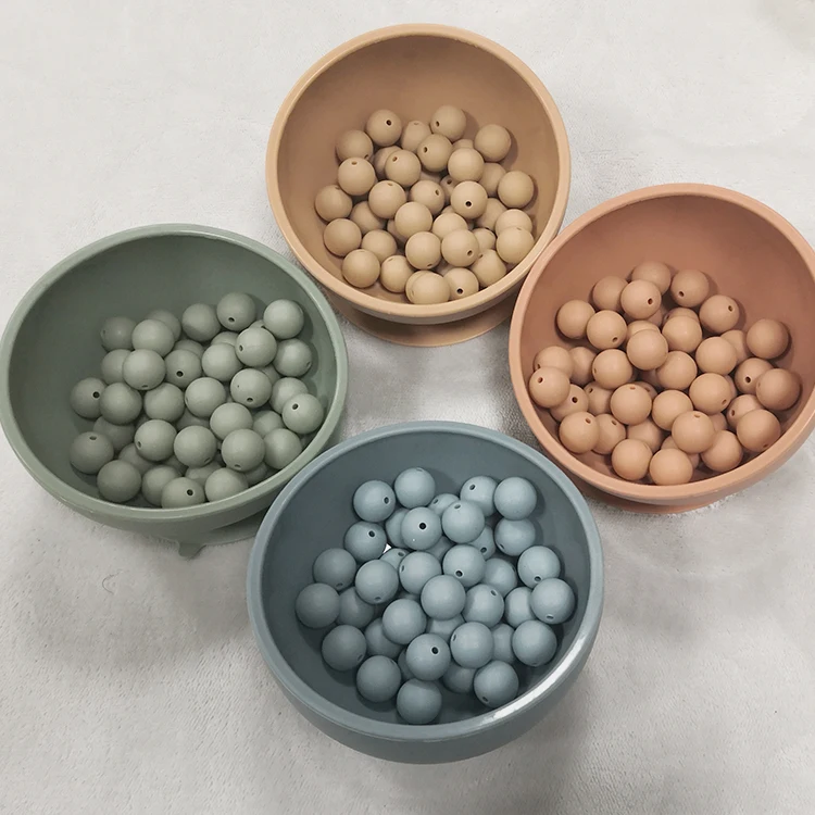 15mm wholesale da approved baby teether silicone beads for necklaces