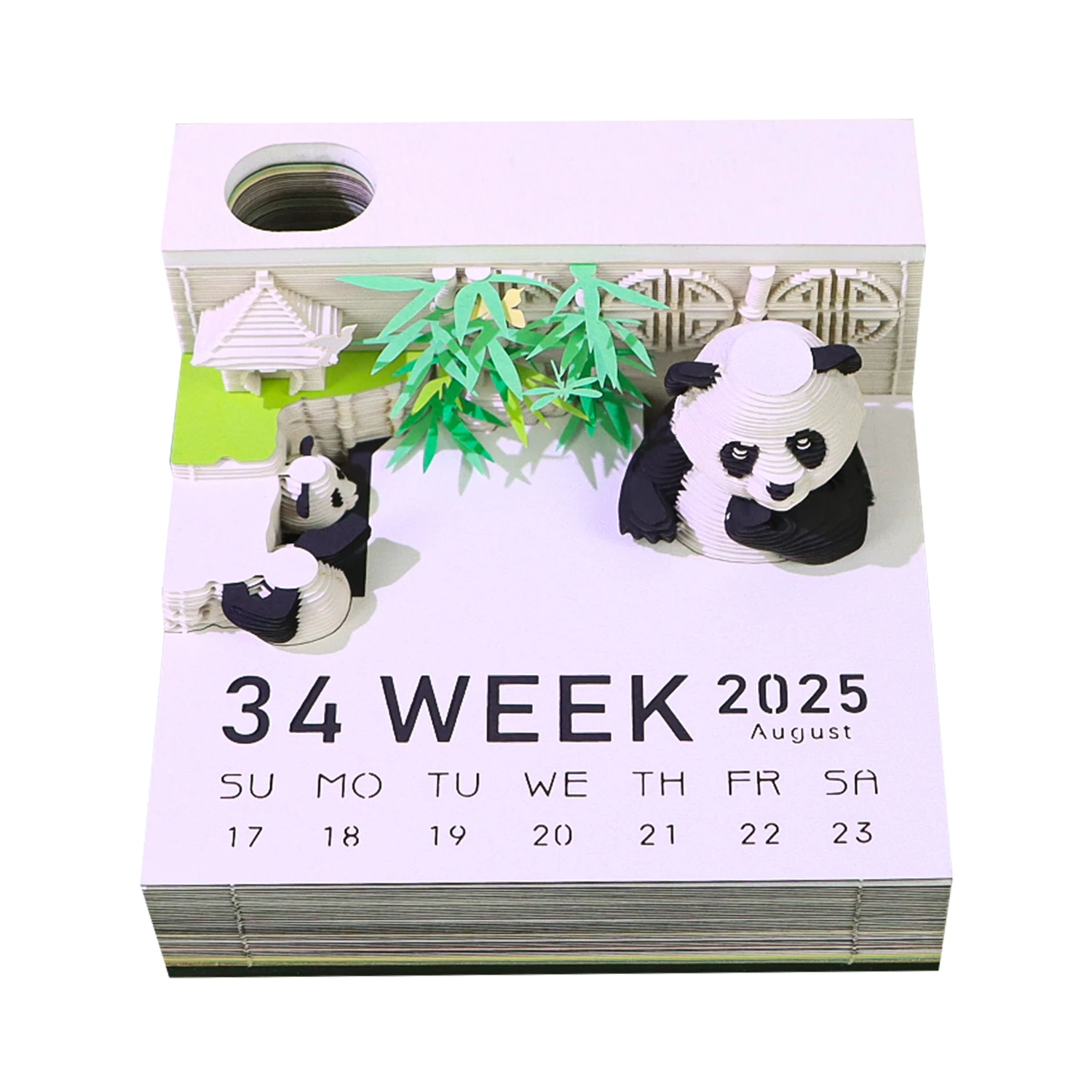 3D Garden Giant Panda Three-Dimensional Model Paper Carving Memo Notebook Desktop Three-Dimensional Display Creative Gifts