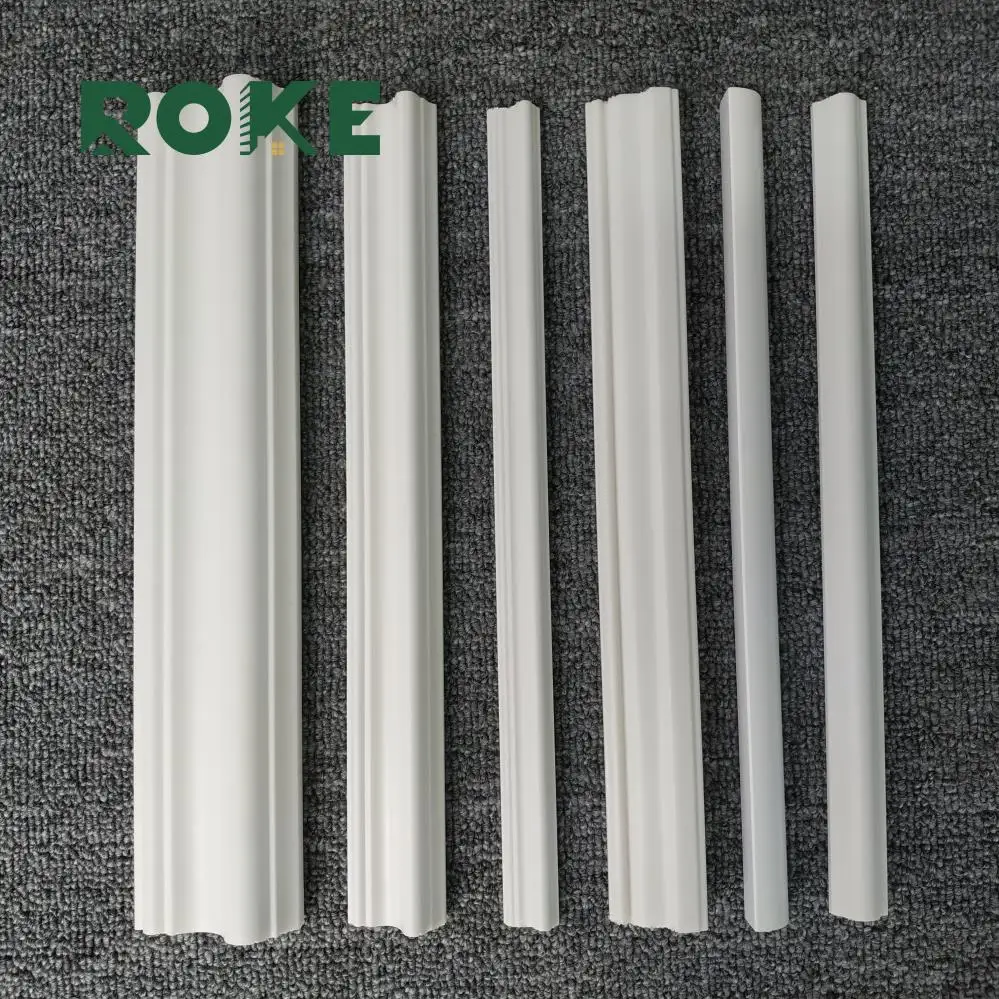 ROKE China Factory Tile Plastic Marble White Polystyrene Black Industrial Wall Custom Ps Base Boards With Hollow Back