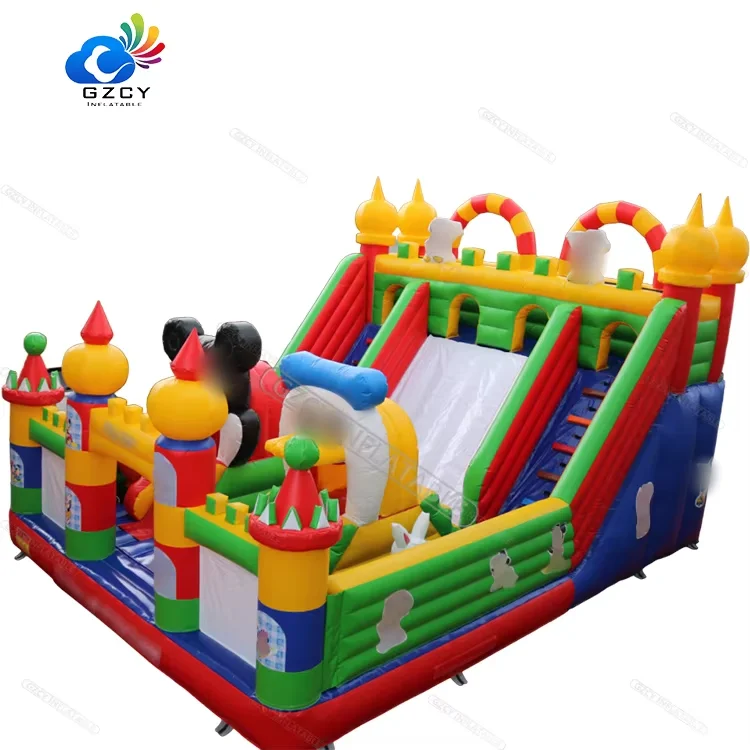 Inflatable playground land park inflatable amusement bouncy castle slide inflatable entertainment fun city