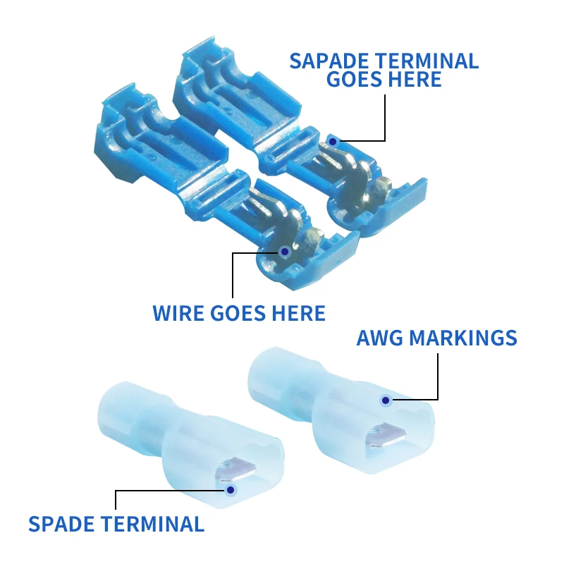 12-10 AWG нейлон полностью изоляционная Т-tap Разъем провода QS3-03 500 штук в пакете