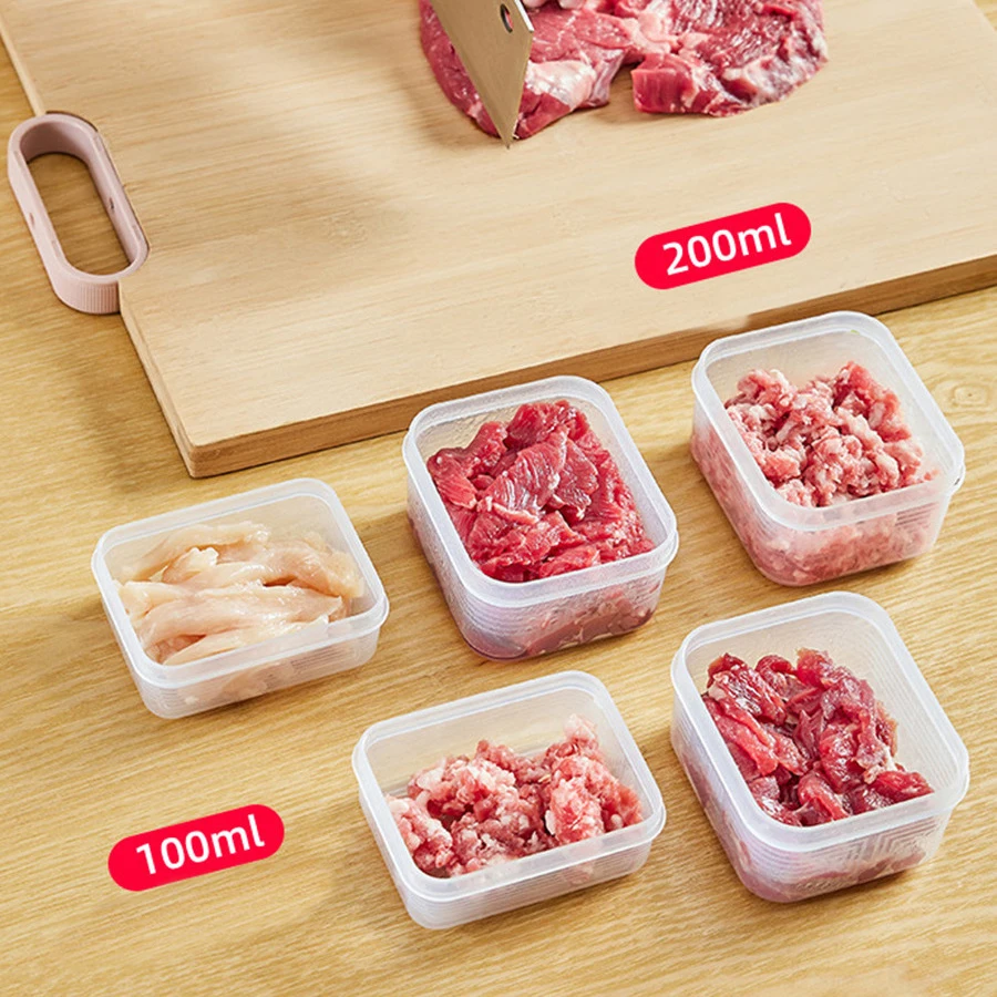 4 упаковки прозрачные пластиковые контейнеры для хранения продуктов с крышками