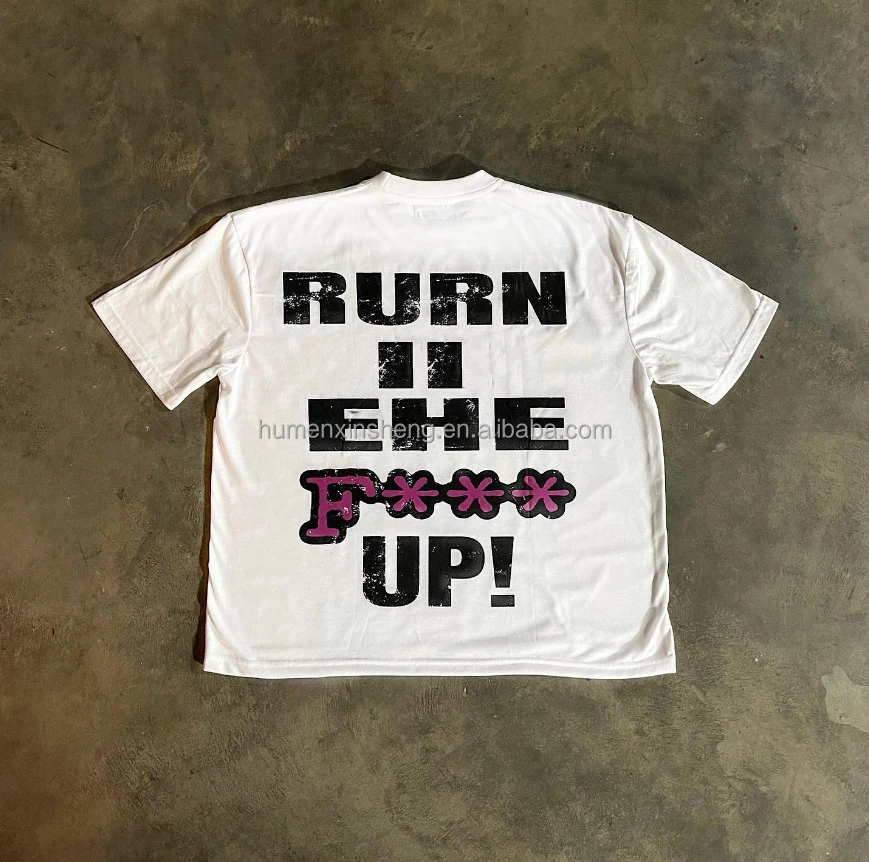 Manufacturer man oversize 100% cotton short sleeve boxy cropped round neck t shirt custom graphic vintage t shirt men