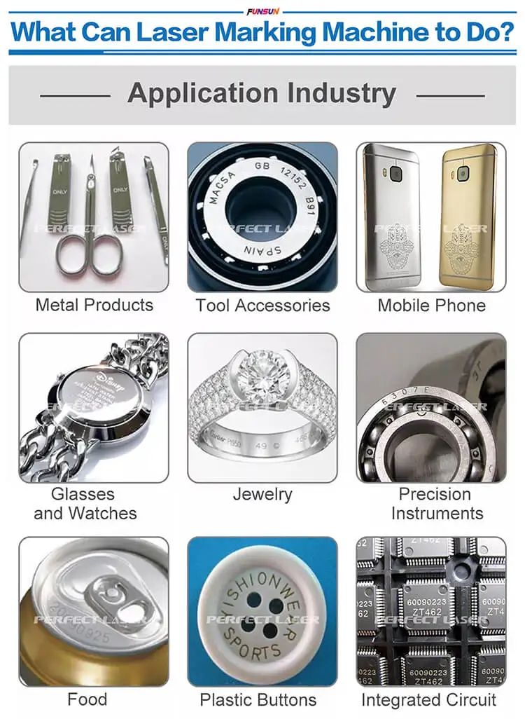 Funsun 10W 20W 30W 50W Desktop Multifunctional Fiber Laser Marking Machine for Metal Steel Aluminum Engraving