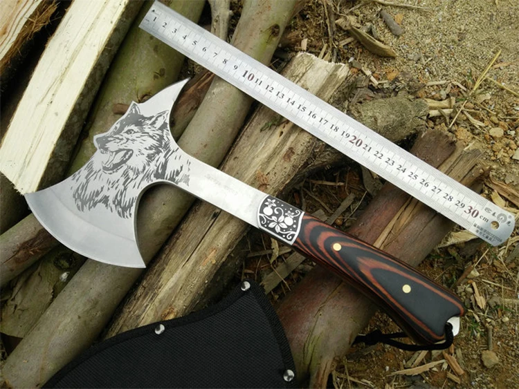 WB-AX04 Best Mini Stainless Steel Camping Survival Hatchet Outdoor Tactical AX Hunting Tomahawk Wood Handle Multi Tool Axe