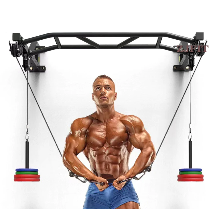 Multifunction strength training pulley block single parallel bars wall mounted Pull up bar Home gym fitness equipment