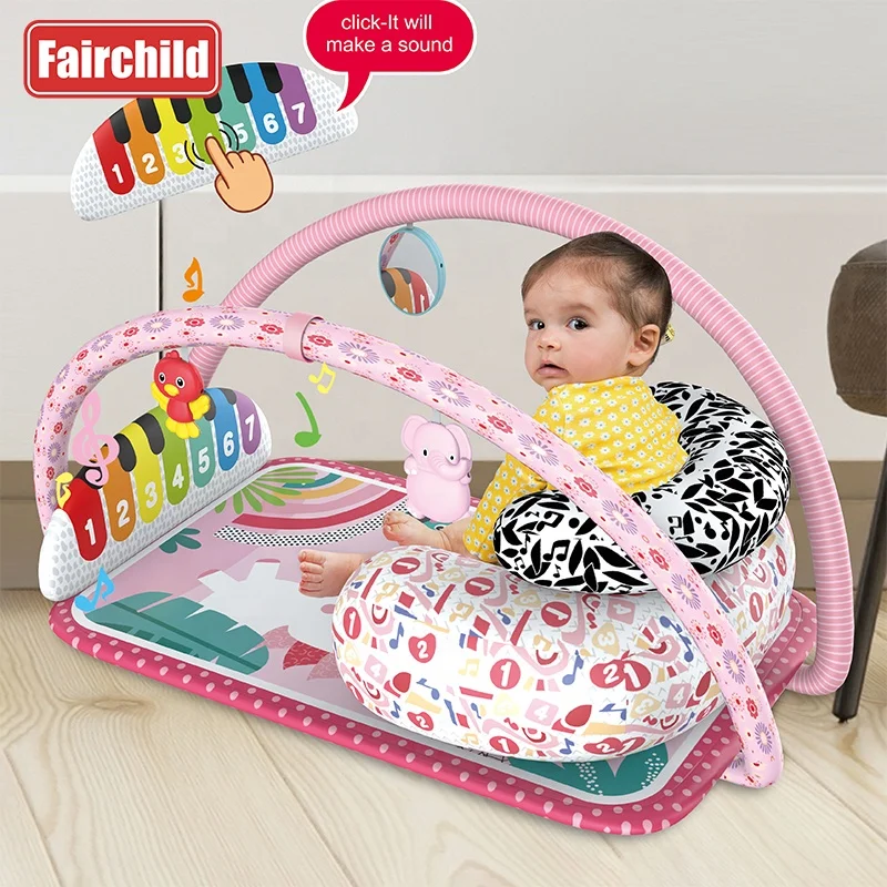 2024 New Baby 7 in 1 Seat Harmonium Baby Crawling Mat Piano Baby Gym Play Mat Kids Piano Fitness Activity Mat