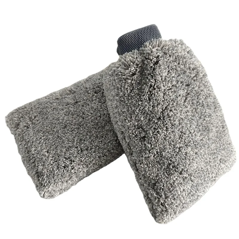 Custom Car Wash Mitt Auto Detailing Microfiber Car Cleaning Wash Mitt Glove Coral Car Wash Mitt