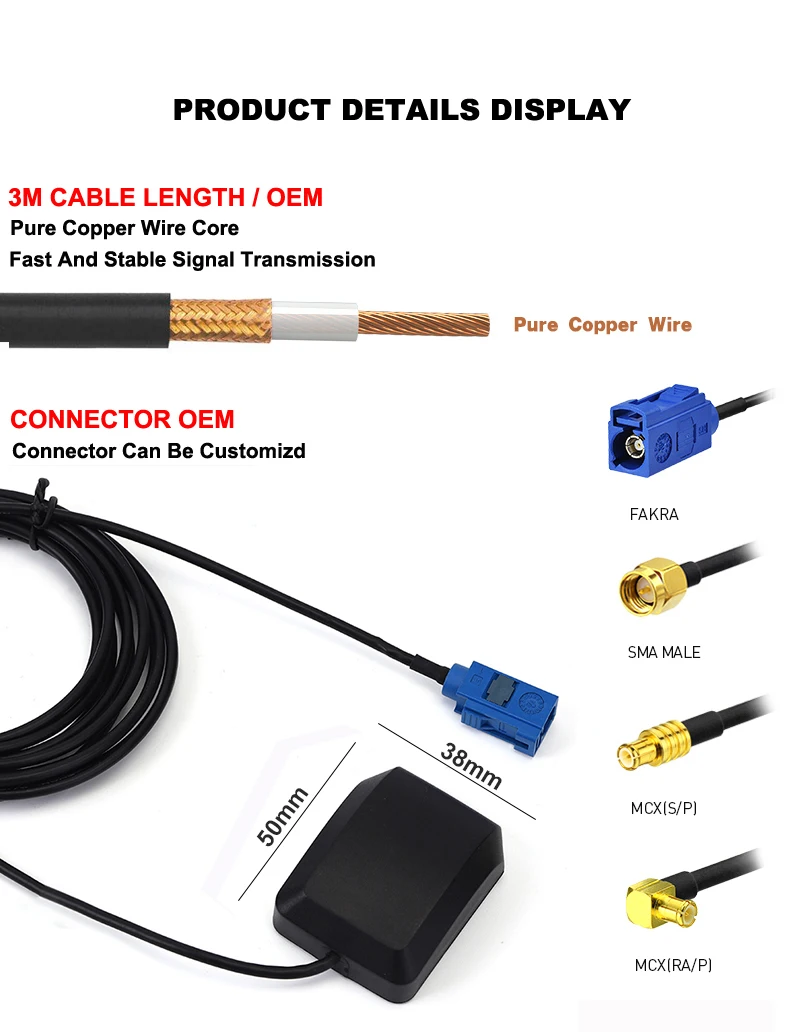 Factory price 1575.42MHz gps antenna IP68 Waterproof & Sunproof Internal Navigation Auto Aerial Car Antena
