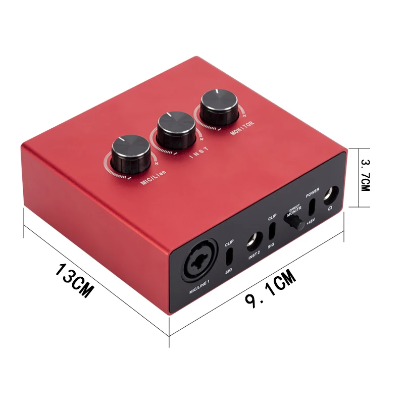 2022 2x2 USB audio interface for recording microphones and instruments Audiophile 48 kHz resolution for professional audio