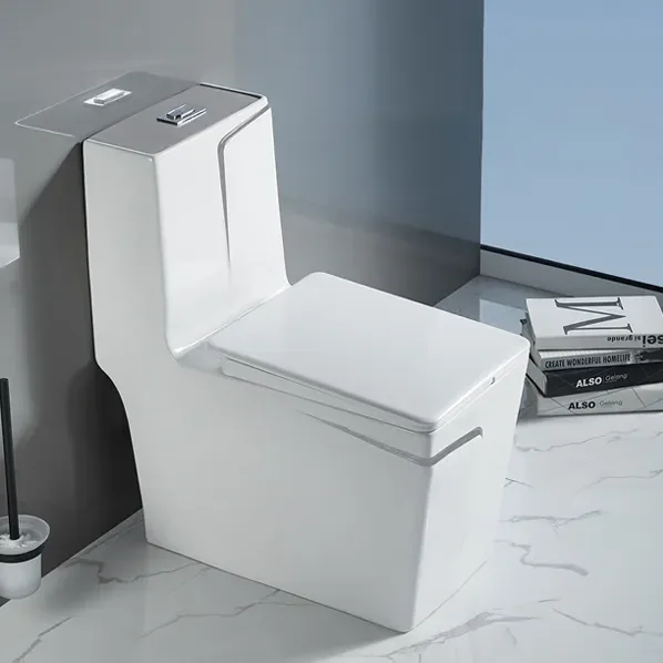 Modern Style Bathroom One Piece square Sanitary Ware Glazed Colored Toilet Washdown Toilet Bowl Ceramic Toilets