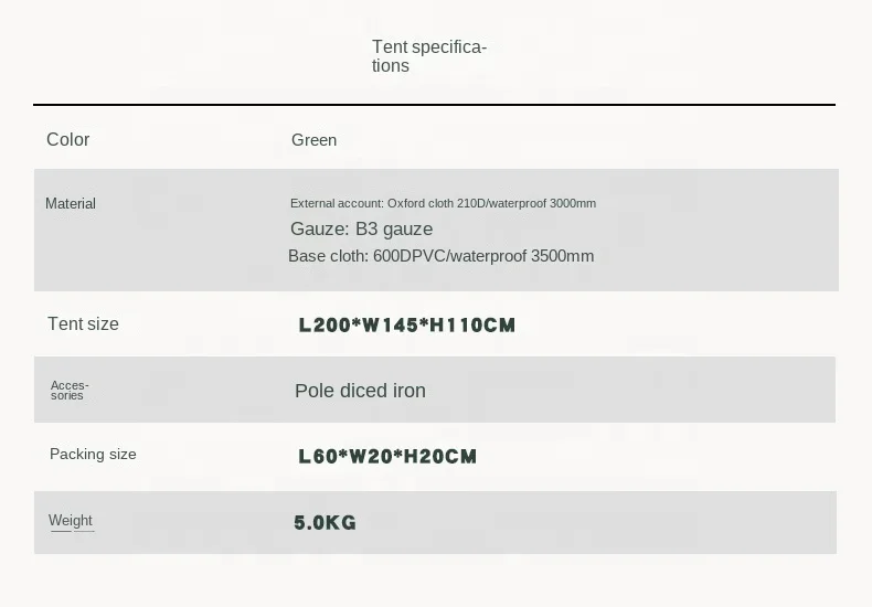 2024 New Outdoor family Camping Retro Tent army green Large Outdoor Camping Tent Summer Camp Type A Oxford Cloth