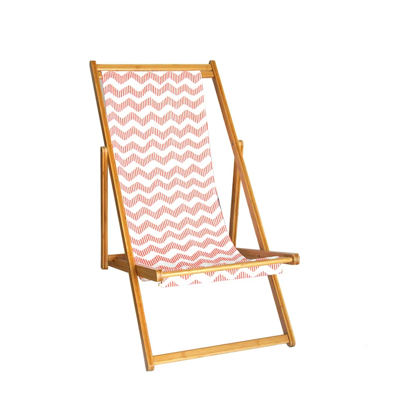 
Wholesale natural foldable bamboo beach lounge chair outdoor with custom cloth 
