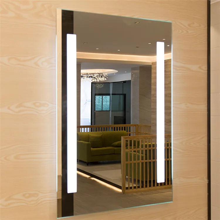 bathroom basin mirror with radio glass shelf Bath antifog Bluetooth led mirror with lighting