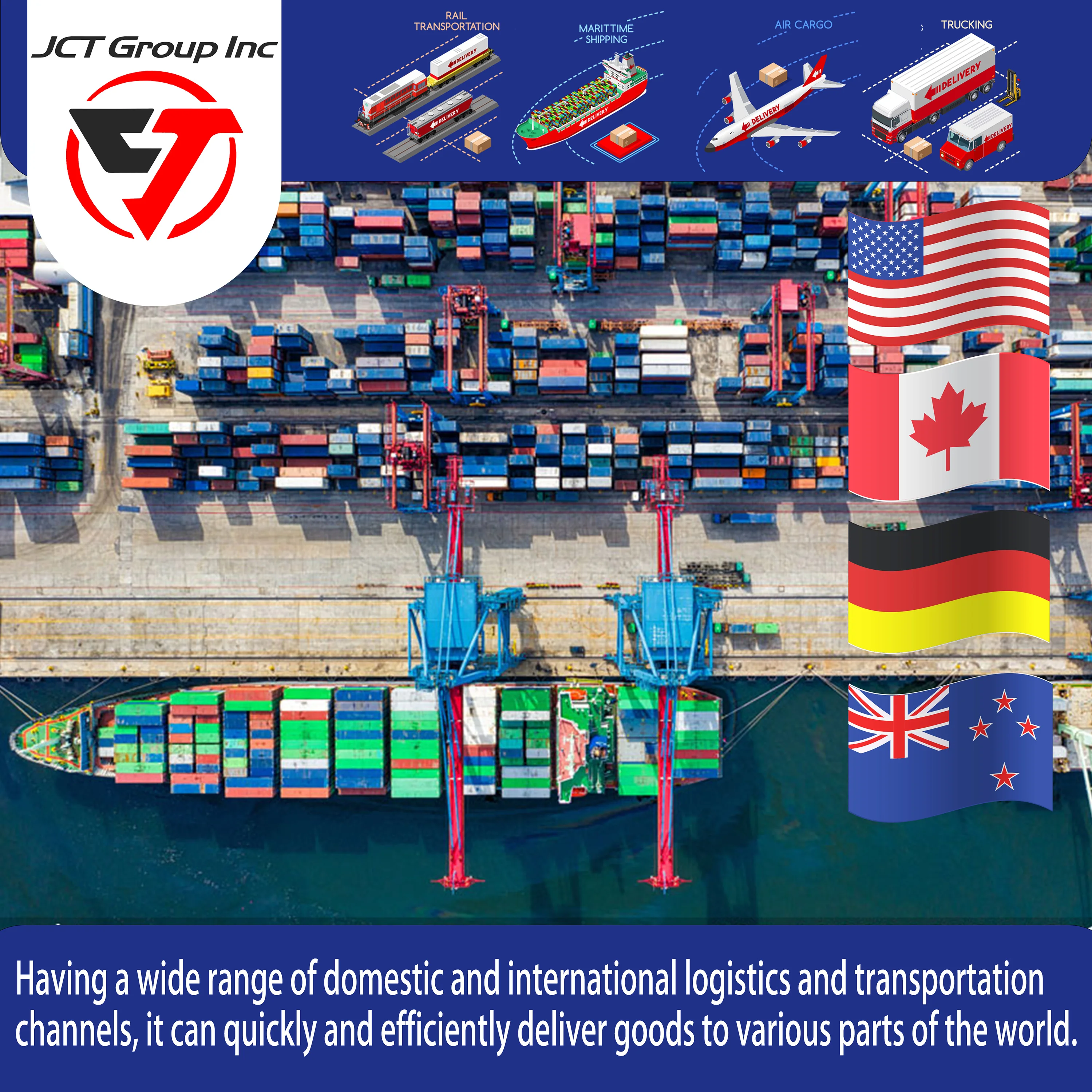 Global sea freight door-to-door freight forwarding logistics services from China to the United States, Canada, and Europe