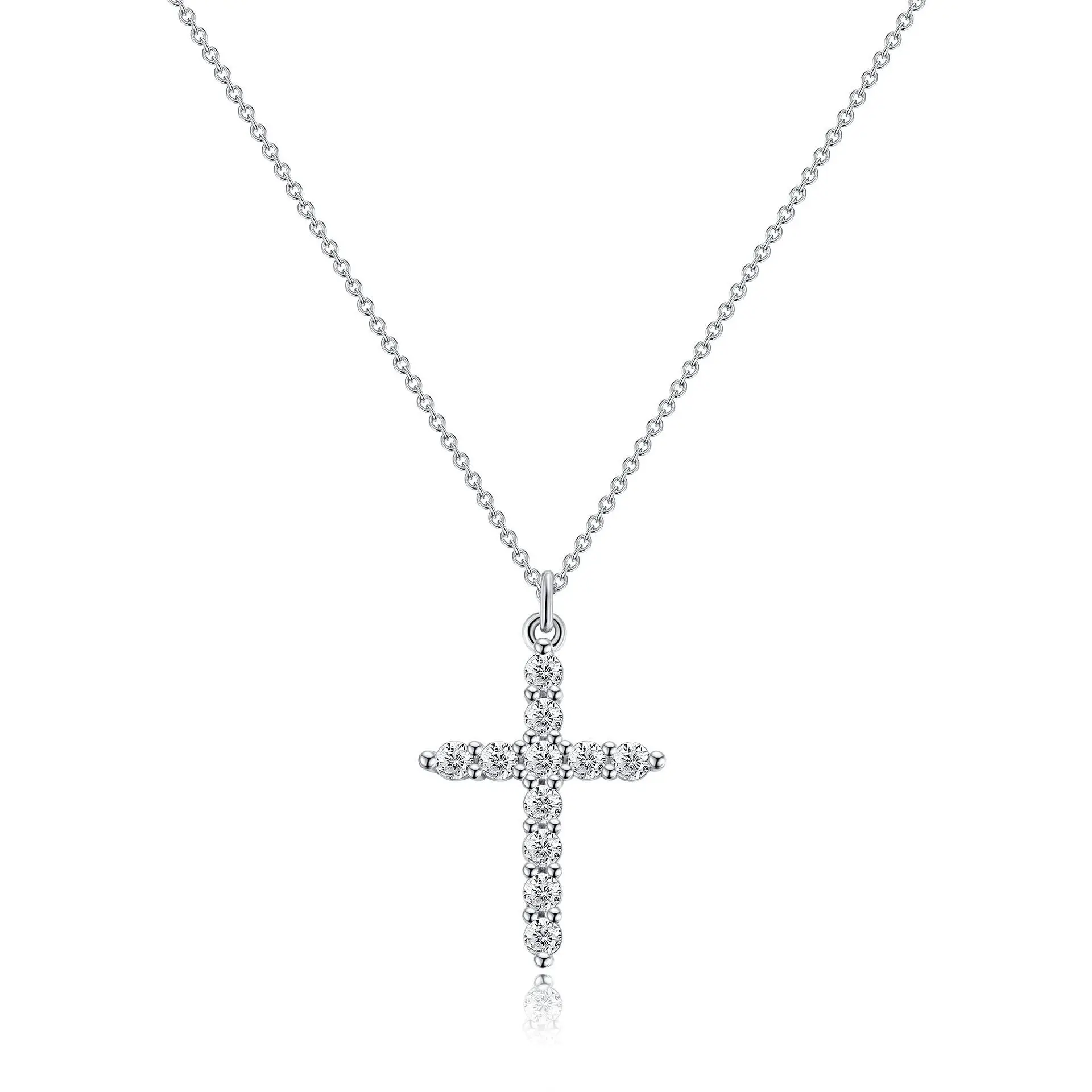 Hot Sale Creative Silver Gold Crown Rotatable Collarbone Versatile Shiny Full Diamonds Crosses Pendant Necklaces Gifts for Women