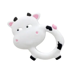 Custom Cartoon Lovely Silicone Milk Cow Teether DIY Baby animal Dummy Pacifier Sensory Funny Teething Toys
